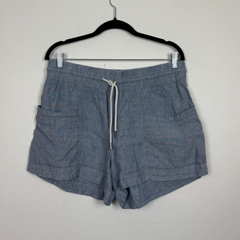Athleta Cabo Linen Blue Athletic Casual Shorts 12